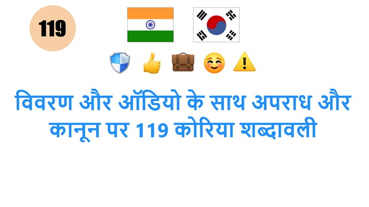 विवरण और ऑडियो के साथ अपराध और कानून पर 119 कोरिया शब्दावली